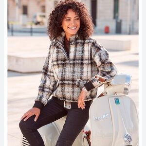 Lascana plaid bomber jacket